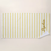 Persoonlijke gestreepte strandhanddoek, aangepaste strandlaken (Voorkant)