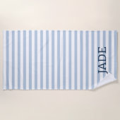 Persoonlijke gestreepte strandhanddoek, aangepaste strandlaken (Voorkant)