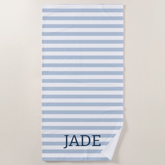 Persoonlijke gestreepte strandhanddoek, aangepaste strandlaken (Voorkant)