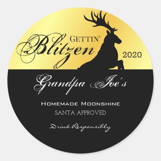 Persoonlijke "Gettin Blitzen"-vakantieoord C Ronde Sticker (Voorkant)