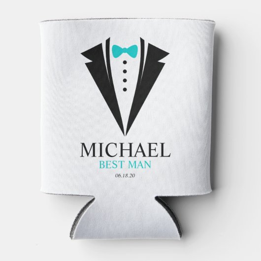 Persoonlijke "Getuige" Tuxedo met Strikdas Blikjeskoeler (Voorkant)