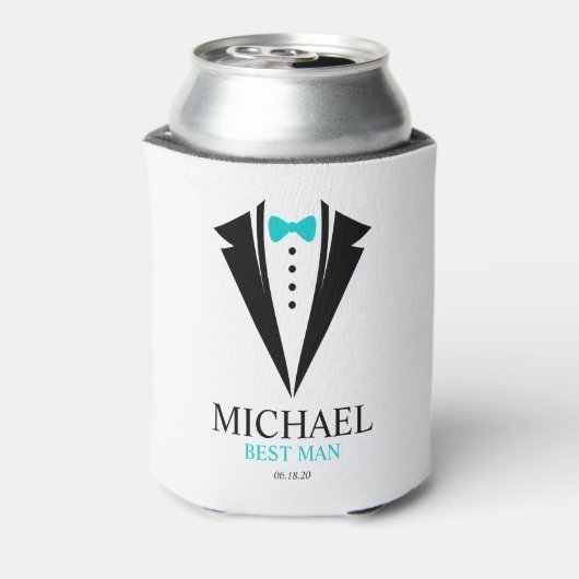 Persoonlijke "Getuige" Tuxedo met Strikdas Blikjeskoeler (Blikje Achterkant)
