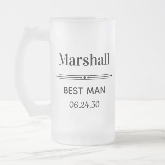 Persoonlijke Getuige van de Bruidegom Matglas Bierpul (Links)