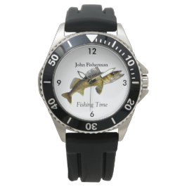 Persoonlijke "Gevist tijd" met Walleye Pike Watc Horloge