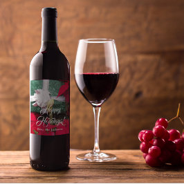 Persoonlijke, gevlekte kerstfoto wijn etiket