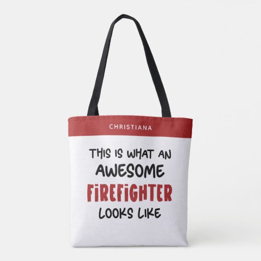 Persoonlijke geweldige brandweerman grappige brand tote bag (Achterkant)