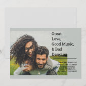 Persoonlijke geweldige liefde, goede muziek en sle save the date (Voorkant / Achterkant)