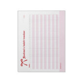 Persoonlijke Gewoonte Tracker Roze Strik  Notitieblok (Linkerzijde)
