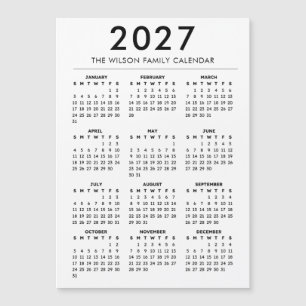 Persoonlijke gezamelijke muurkalender 2027