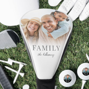 Persoonlijke gezelfgemaakte familiefoto golfheadcover