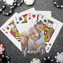 Persoonlijke gezelfgemaakte familiefoto pokerkaarten