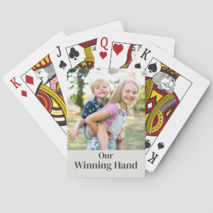 Persoonlijke gezelfgemaakte foto van onze winnende pokerkaarten