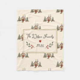 Persoonlijke gezellige kerstcottage fleece deken