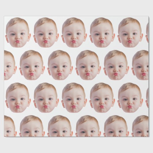 Persoonlijke Gezichtafdruk Aangepaste Fotocadeau Cadeaupapier (Vlak)