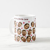 Persoonlijke gezichtsaanpassing Foto met hart kopp Koffiemok (Voorkant links)