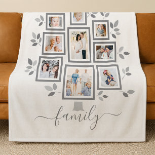 Persoonlijke gezinsfoto boom fleece deken