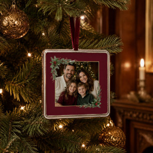 Persoonlijke gezinsfoto Kerstbal Metalen Ornament