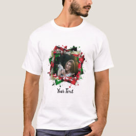 Persoonlijke gezinsfoto van huisdier Kerstframe T-shirt