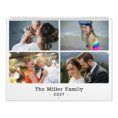 Persoonlijke gezinsfotocollage 2027 kalender (Hoes)