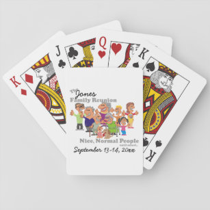 Persoonlijke gezinshereniging Funny Cartoon Pokerkaarten