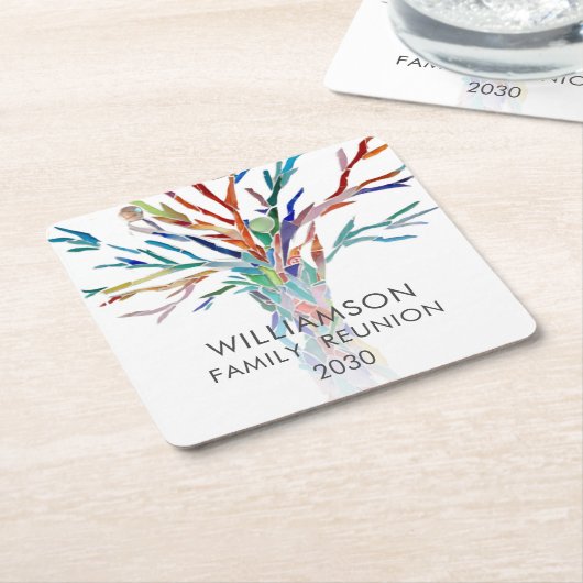 Persoonlijke gezinshereniging kartonnen onderzetters (Schuin)