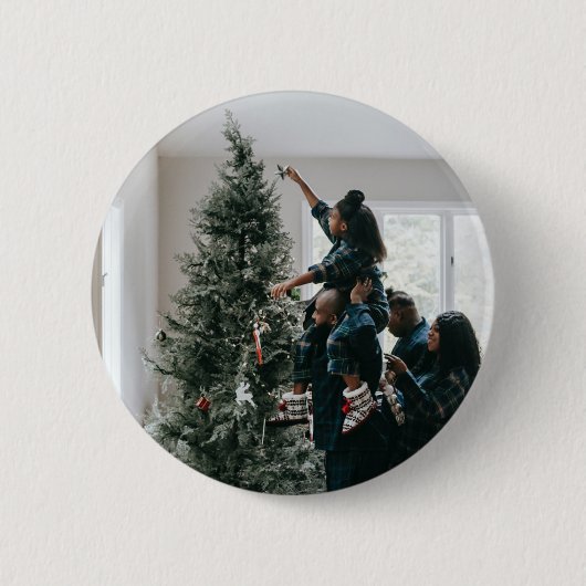 Persoonlijke gezinskerstfoto  ronde button 5,7 cm (Voorkant)
