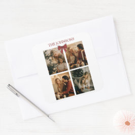 Persoonlijke gezinskerstfoto sticker