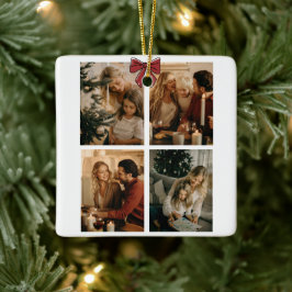 Persoonlijke gezinskerstfoto's hanger keramisch ornament