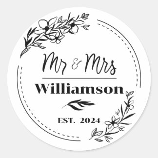 Persoonlijke Gezinsmonogramstickers Ronde Sticker