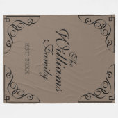 Persoonlijke gezinsnaam beige fleece deken (Voorkant (Horizontaal))