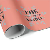 Persoonlijke gezinsplanning Snowflake Red Cadeaupapier (Rol Hoek)