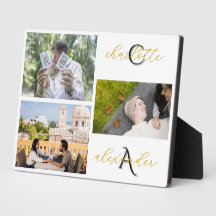 Persoonlijke gezinsplaquette met 3 foto's cadeau