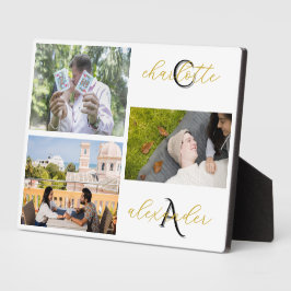 Persoonlijke gezinsplaquette met 3 foto's cadeau fotoplaat