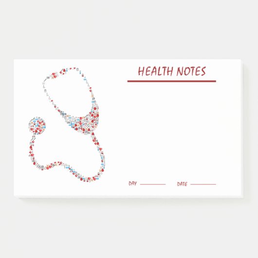 persoonlijke gezondheids- en medische status track post-it® notes (Voorkant)