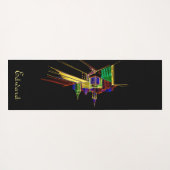 Persoonlijke gezondheidstoestand zwart en geel voo yogamat (Achterkant (horizontaal))