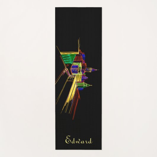 Persoonlijke gezondheidstoestand zwart en geel voo yogamat (Voorkant)