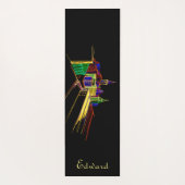 Persoonlijke gezondheidstoestand zwart en geel voo yogamat (Achterkant)