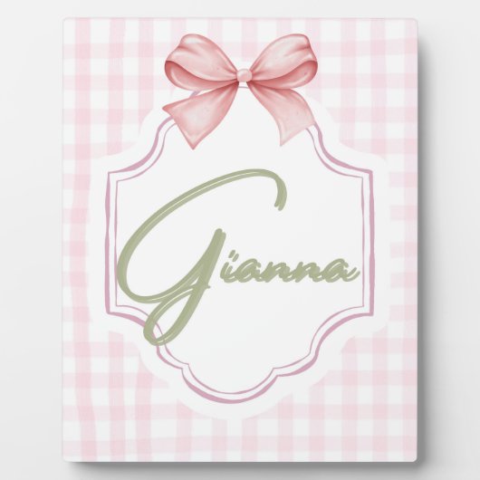 Persoonlijke Gianna Baby Meisje Slaapkamer Boog &  Fotoplaat (Voorkant)