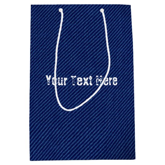 Persoonlijke Gift Zak met Eigen Tekst Nep Blauwe J Medium Cadeauzakje (Voorkant)