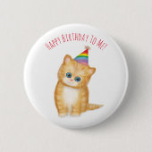 Persoonlijke ginger kitten-verjaardagsbadge ronde button 5,7 cm (Voorkant)