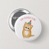 Persoonlijke ginger kitten-verjaardagsbadge ronde button 5,7 cm (Voorkant /achterkant)