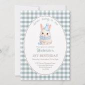 Persoonlijke Gingham Some Bunny Is One Verjaardag Kaart (Voorkant)
