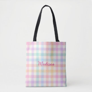Persoonlijke Gingham Tote Bag