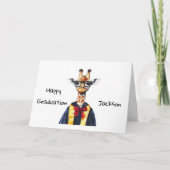 Persoonlijke Giraffe Afstudeercadeau  Kaart (Voorkant)