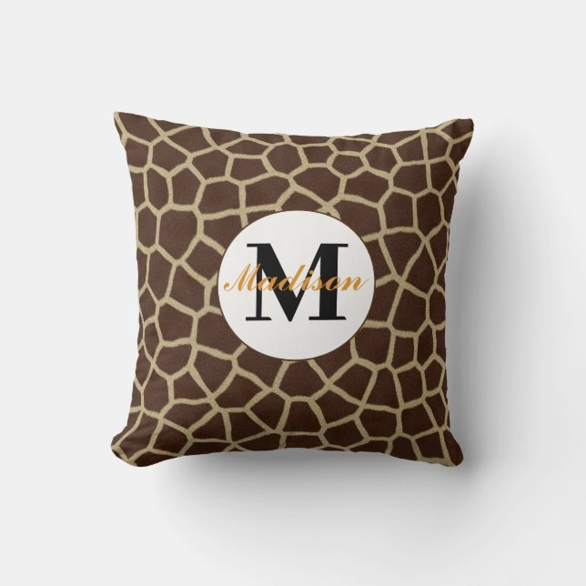 Persoonlijke Giraffe Dierprint Worpkussen Kussen (Voorkant)