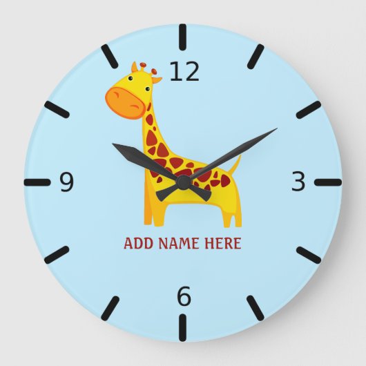 Persoonlijke Giraffe Grote Klok (Voorkant)