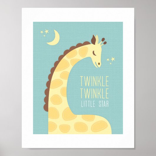 Persoonlijke Giraffe-kinderkamerposterprint Poster (Voorkant)