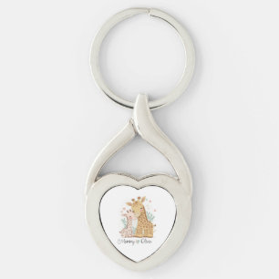 Persoonlijke Giraffe Love Metal Sleutelhanger