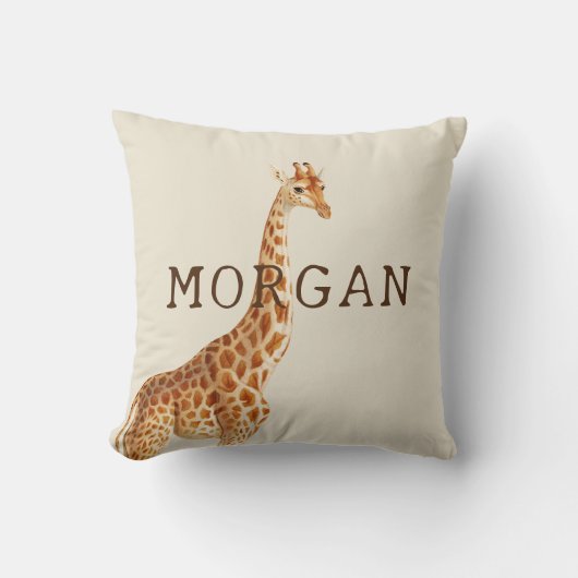 Persoonlijke Giraffe Safari Kussen (Voorkant)
