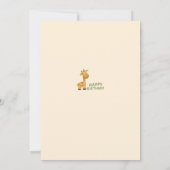 Persoonlijke Giraffe Safari Verjaardagsuitnodiging Kaart (Achterkant)